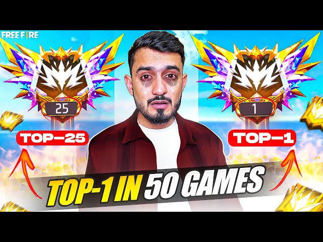 Playing Continue 50 Game For BR Region Top 25 To Top 1 और उसके बाद🤬😭 Hard Challenge Ep 11