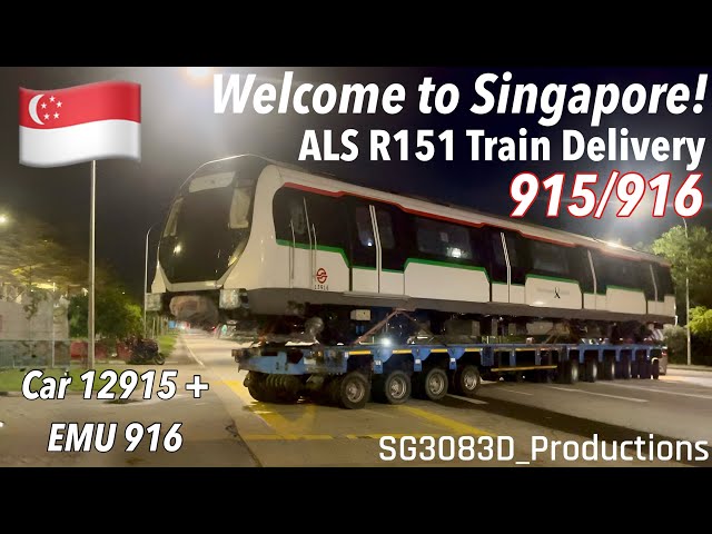 [SMRT] TRAIN DELIVERY - 915/916 [12915 + EMU 916] - SMRT Alstom Movia R151 at Tuas Depot (NSEWL)