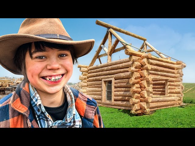 13 Years Old Kid Builds His Own Log Cabin