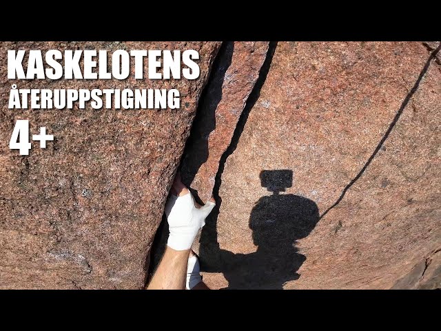 Great jams on red granite: Kaskelotens Återuppstigning (4+), Galgeberget | POV Top-rope Climbing