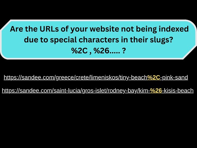 Are the URLs of your website not being indexed due to special characters in their slugs %2C , %26 ?