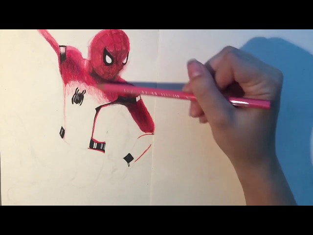 Tom Holland Vs. Spider-Man Speed-Drawing (Prismacolor/Graphite