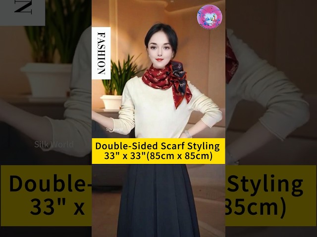 How to Tie Wear & Style 34in x 34in 86cm x 86cm Large Silk Scarf 15 #fashion #style #scarf #shorts