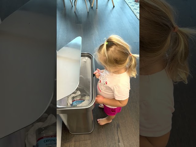 Naomi helps to clean up. Baby short video!