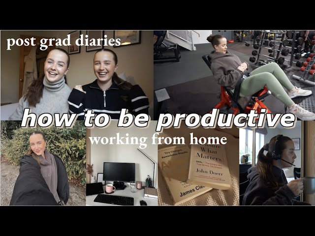 post grad diaries | how to be productive working from home, day in the life vlog👩‍💻🏋🏽‍♀️