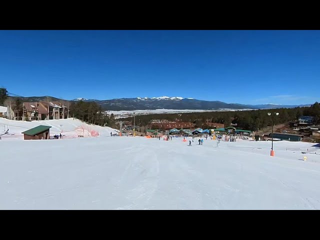 Angel Fire Skiing -  Headin' Home, top to bottom - 360-DEGREE (4k UHD)