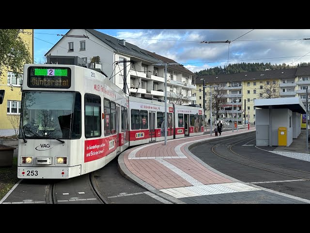 Mit der Straßenbahn ￼🚋Linie 2 neue Strecke, durch Freiburg￼❤️Winter🎅￼￼Schwarzwald🎄2023🇩🇪￼￼