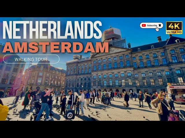 Amsterdam 4K Walking Tour | Discover Dam Square, Anne Frank House & Iconic Streets