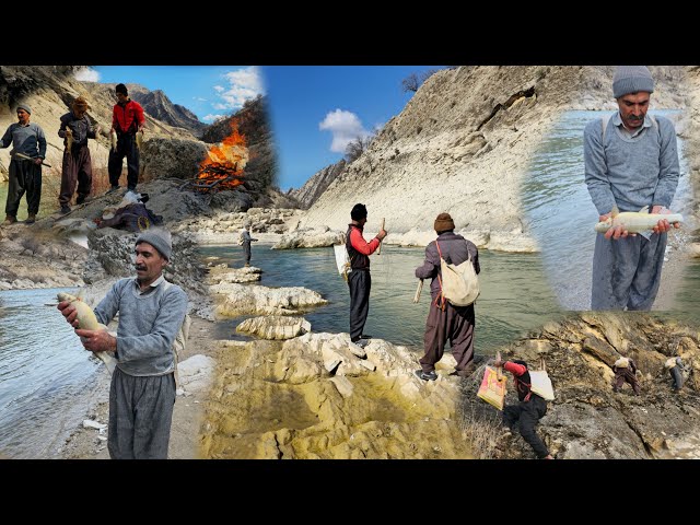 🎣🌊IRAN Nomadic Life: An exciting and amazing story of fishing in the Khersan River | Difficult roads