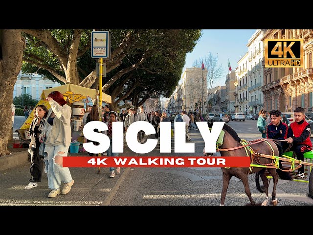 🇮🇹 Catania, Sicily Walking Tour (Day & Night Walk) Streets of Italy | 4K HDR - 60FPS