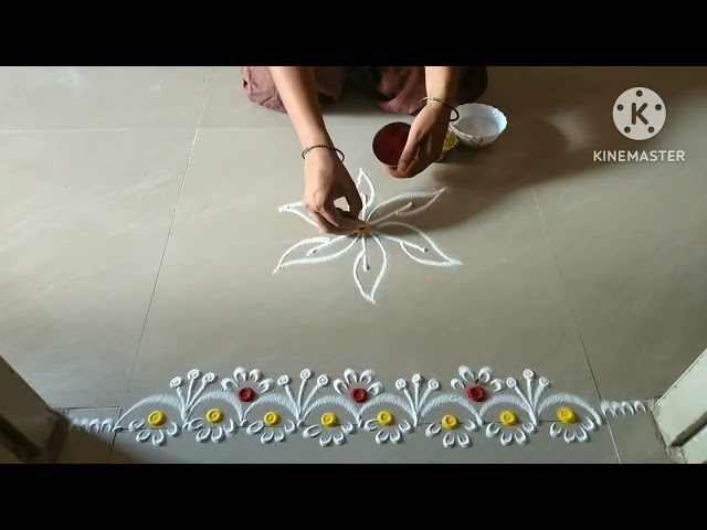 Traditional padi kolam || Nilaivasal alangaram || maasi25 ||  Komala kolam