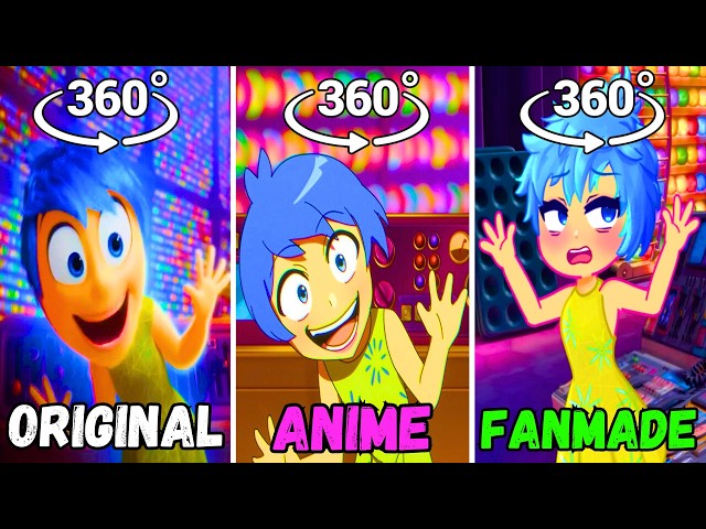 Inside Out 2 Original vs Anime vs Fanmade Animation in 360 VR Cinema