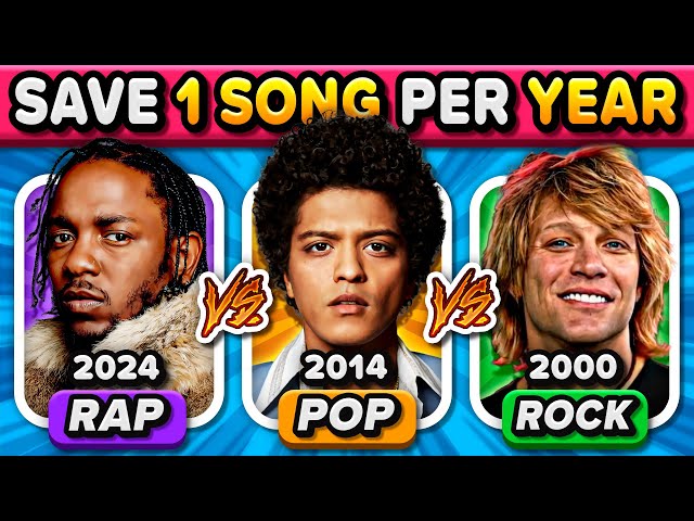 RAP vs POP vs ROCK: Save One Song Per Year (2024 - 1995) | Music Quiz