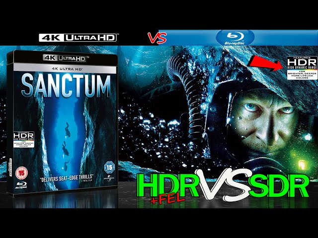 Sanctum 2011 HDR ANALYSIS 4K Blu Ray vs 1080p BD SDR 100nits #TRUE_DIFFERENCE #WATCH_IN_HDR