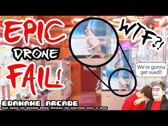 DRONE FAIL! Don't fly a drone inside and arcade!!!!