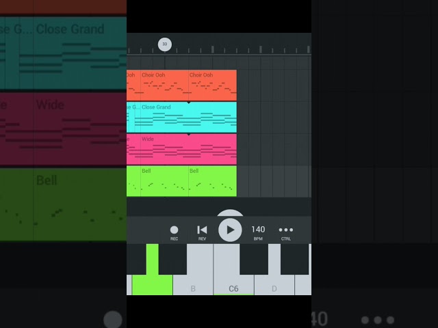 Background music making with FL studio mobile - in pieces