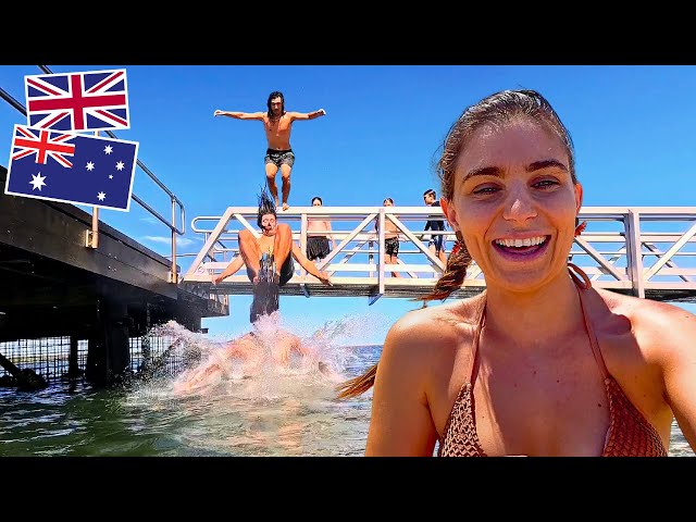 Brits Try Jetty Jumping for the First Time in Australia! 🌊🇦🇺