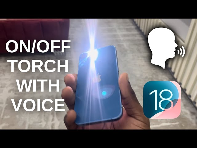 How to Turn ON/OFF Flashlight With Only Voice on iPhone - iOS 18