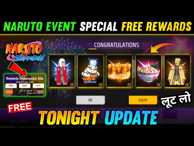 10 January🔥 Naruto Special Free Bundle, Emote & Rewards 🥳| Free Fire New Event | Ff New Event Today