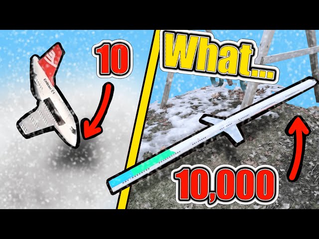 10 Piece VS 10,000 Piece LEGO Plane Crash IN SNOW!!!