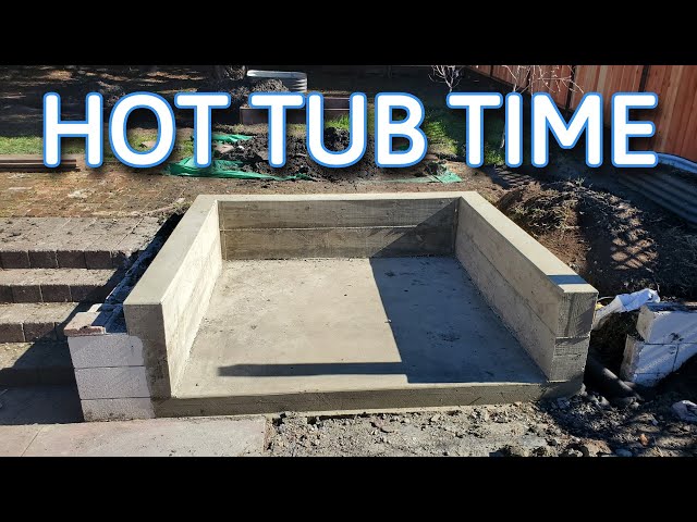 How To Build Small Concrete Wall For A Hot Tub | TIMELAPSE