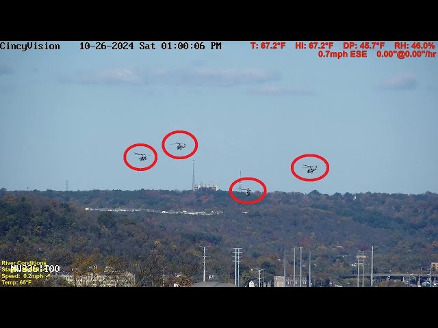 Quad USMC Viper and Venom Helicopter Cincinnati Bengals Flyover Practice 10-26-2024