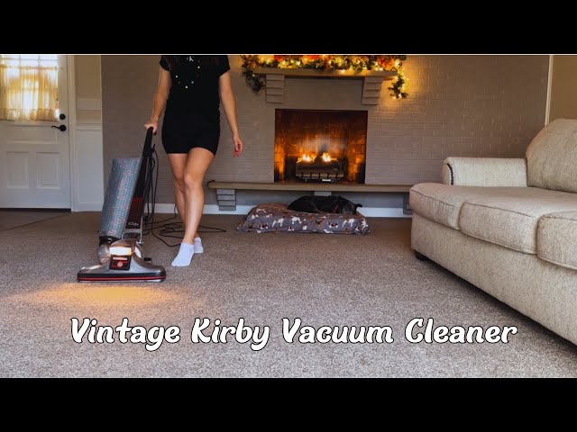 Vintage Kirby Vacuum Cleaner Sound That Will Put You To Sleep | Cozy Fireplace & Sleepy Cattle Dog