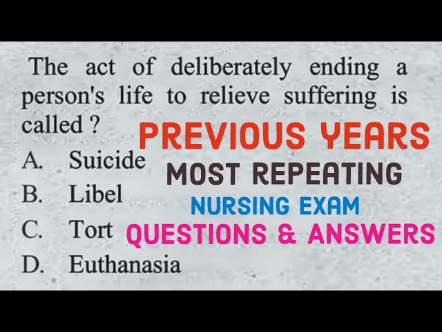 Previous years most repeating nursing exam questions and answers #nursingexam