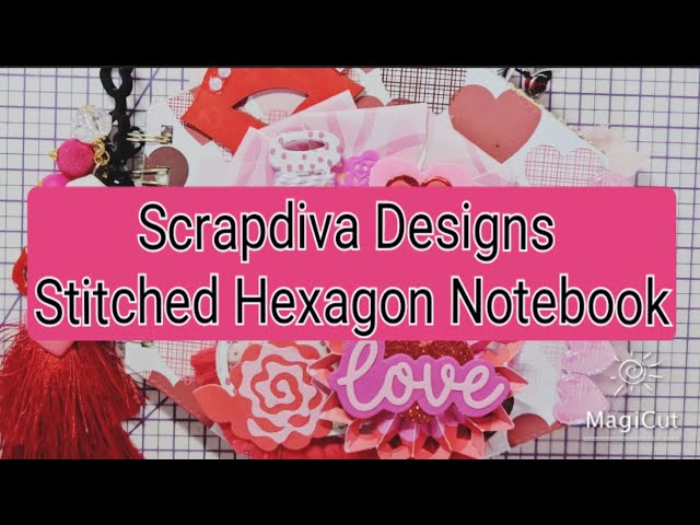 @ScrapDiva29 Double Stitched Hexagon Notebook Project Share. #scrapdivadesigns #papercraft