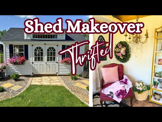 Garden SHED MAKEOVER // Styled with Thrift Finds//She Shed Ideas// Thrifted DIY Decor