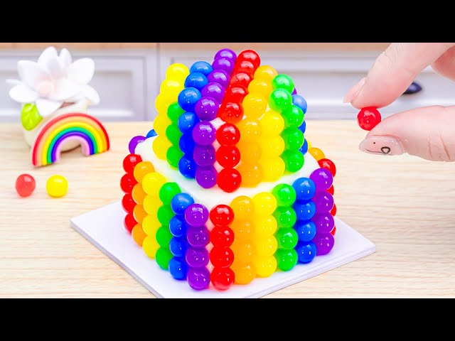 💞Rainbow Jelly Recipe💞Beautiful Miniature Rainbow Jelly Cake Decorating Ideas by Lotus Cakes