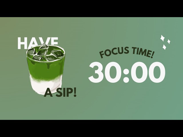 4-hour matcha study session 🍵 | 30/10 Pomodoro Countdown Deep Focus ⏱️ | Relaxing ADHD Lofi Music ✨