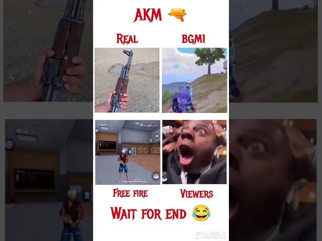 Akm 🔫 in real life vs bgmi vs free fire 😂 #freefire #shorts #bgmi #pubg #freefireshorts #viralvideo