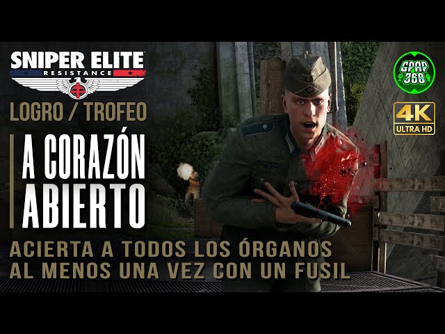 Sniper Elite: Resistance | Logro / Trofeo: A corazón abierto (Dispara a todos los órganos con fusil)