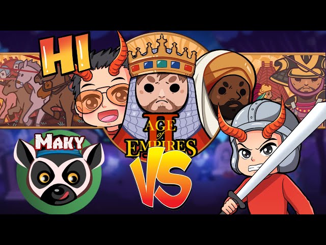 AoE2 - "David VS Goliath" Maky (1400) VS Archie (1000) Showmatch!