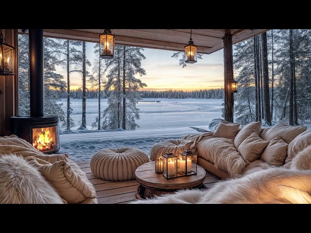 Cozy Fireplace & Snow Ambience | Relaxing Winter Sounds for Sleep & Stress Relief