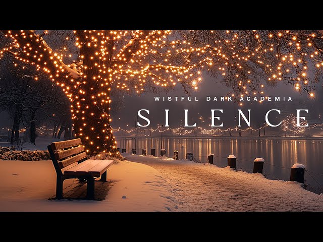 Alone in winter evening on the snow | Dark academia music & Snow ambience