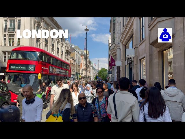 London Summer Walk 🇬🇧 OXFORD STREET, Marble Arch to Tottenham Court Rd | Central London Walking Tour