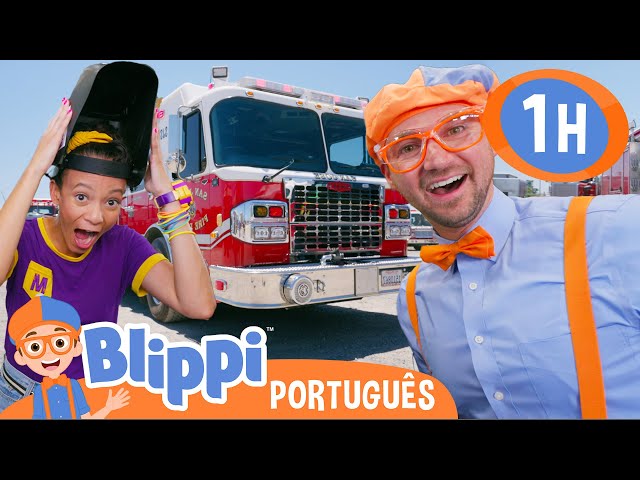 Blippi e Meekah Decoram um Caminhão de Bombeiros! | MARATONA DE BLIPPI BRASIL! | Vídeos Educativos