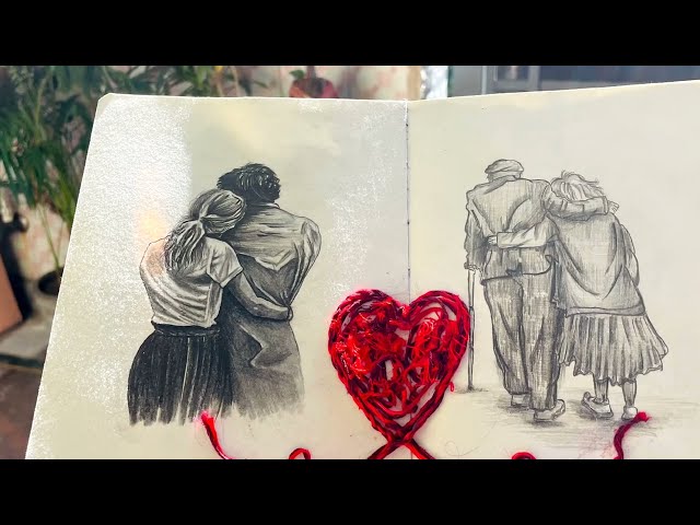 "Unconditional Love: A Promise Through the Ages ❤️🧵 | Emotional Sketch Art #loveart