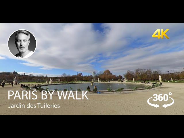 Walking tour Paris France, Jardin des Tuileries, Louvre Museum, Musée d'Orsay, 2020, 4K, 360°