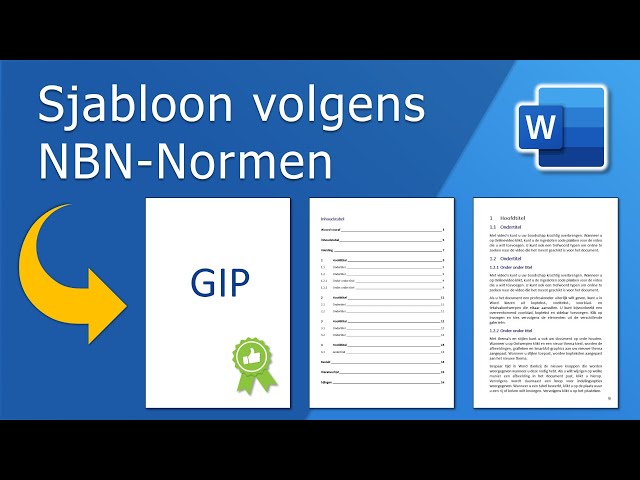 Template voor Eindwerk volgens NBN Normen