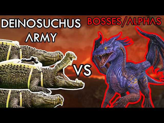 DEINOSUCHUS ARMY VS BOSSES/ALPHAS | ARK: Survival Ascended