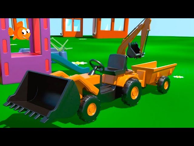 Kid's 3D Construction 6: Build a LOADER demo - Learn to Count! [건설, 자동차, 트랙터, 시멘트 트럭]