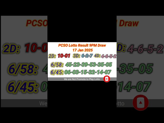 Lotto Result Today 9pm live draw January 17, 2025 Swertres Ez2 || PCSO Lotto live result today