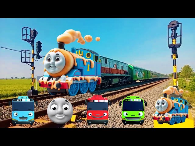 ayo tebak gambar kereta api lucu babarandek puzzle thomas exe,tayo,cc206,bus lani,train eater