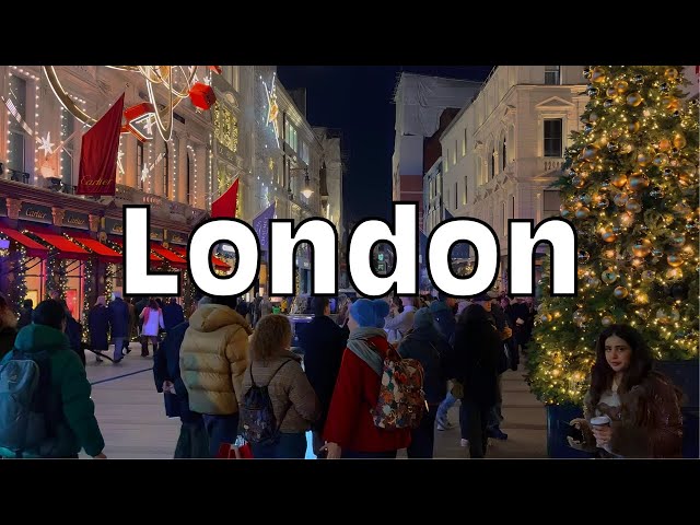 "Christmas in London: Bond Street Walk with London Christmas Lights and Window Shopping!"