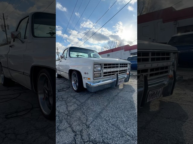 Square body Chevy truck. #chevytruck #c10 #c10 #truck #white #classiccar #carshow ##shorts #fyp