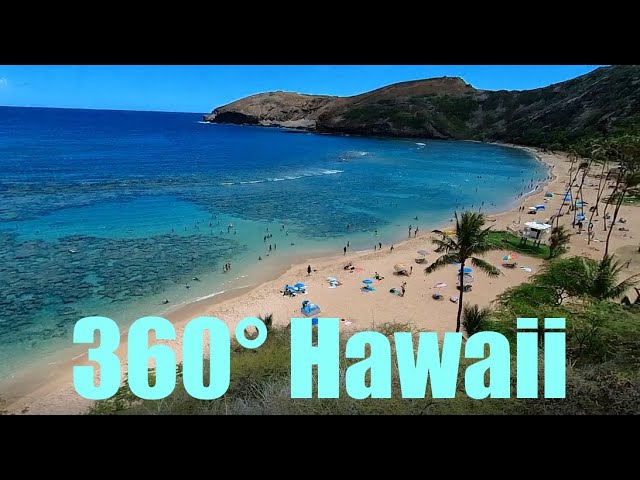 360 VR: Hanauma Bay from High Above. Amazing View in Oahu Hawaii. Bucket list for snorkeling