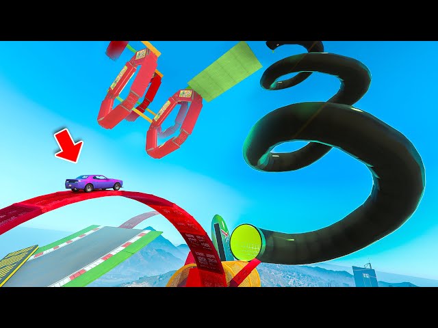 CRAZY GTA 5 PARKOUR STUNT RACE | No Copyright Gameplay | GTA Gameplay for TikTok & YouTube | 891